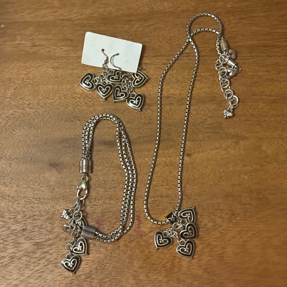 Brighton Vienna Hearts jewelry set with necklace, bracelet, and earrings